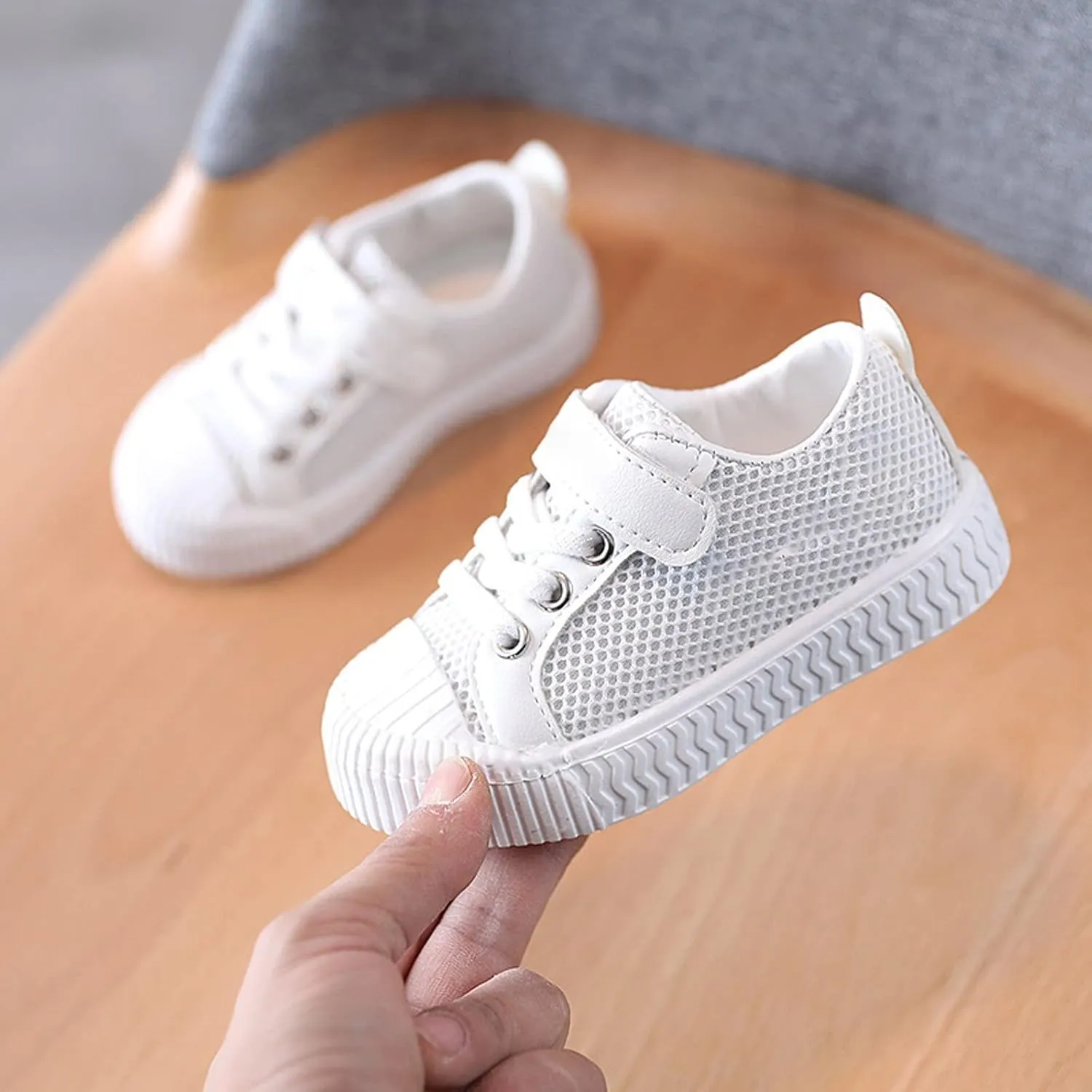 Baby Shoes for Toddler Boys Girls Canvas Low Top Sneakers Adjustable Strap Lace up Shoes for Little Kid Breathable