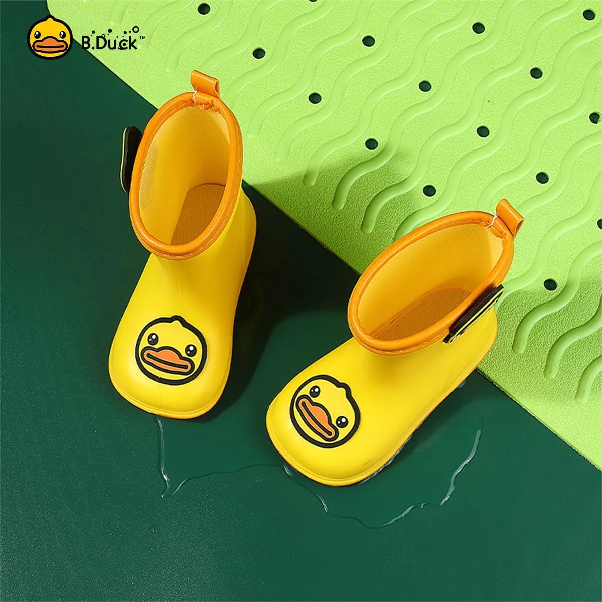 B.Duck Kids Rain Boots for Boys Girls Waterproof Toddler Cartoon Garden Boots