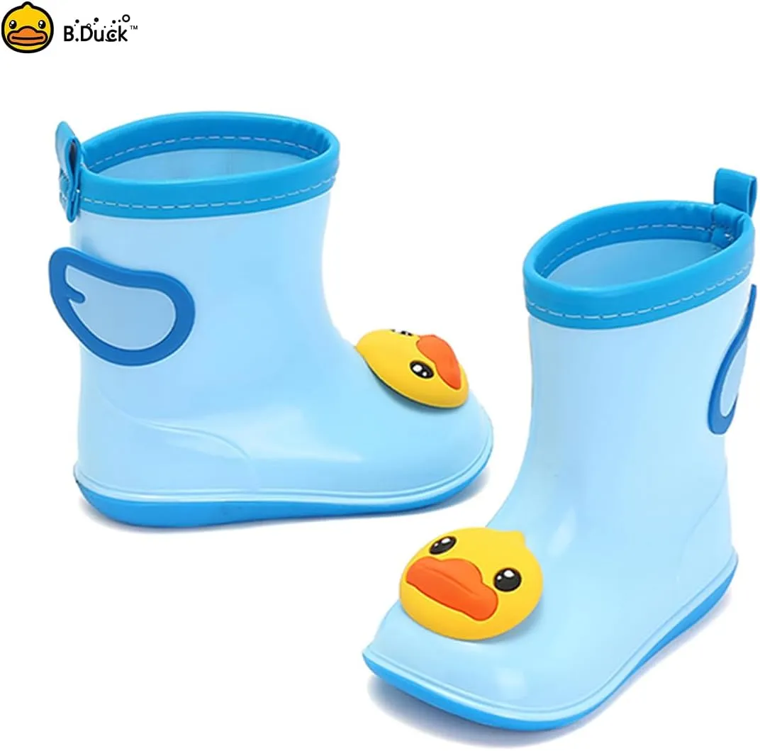 B.Duck Kids Rain Boots for Boys Girls Waterproof Toddler Cartoon Garden Boots