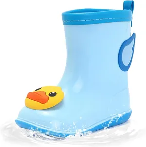 B.Duck Kids Rain Boots for Boys Girls Waterproof Toddler Cartoon Garden Boots