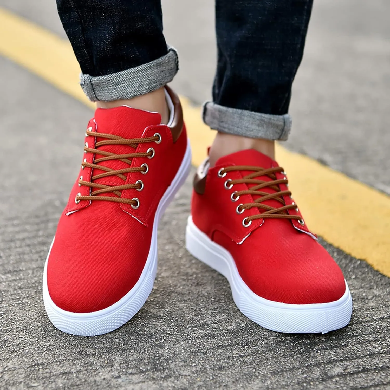 BORAMAX Men's Black Low Top Shoes Canvas Sneaker with Soft Insole Causal Dress Shoes for Men Comfortable Walking Shoes