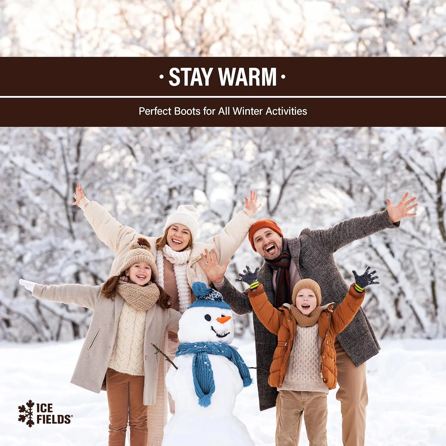 Everly Snow Winter Boots for Women, Warm, Insulated, Fleece Lined, Waterproof Shell, Leather Upper