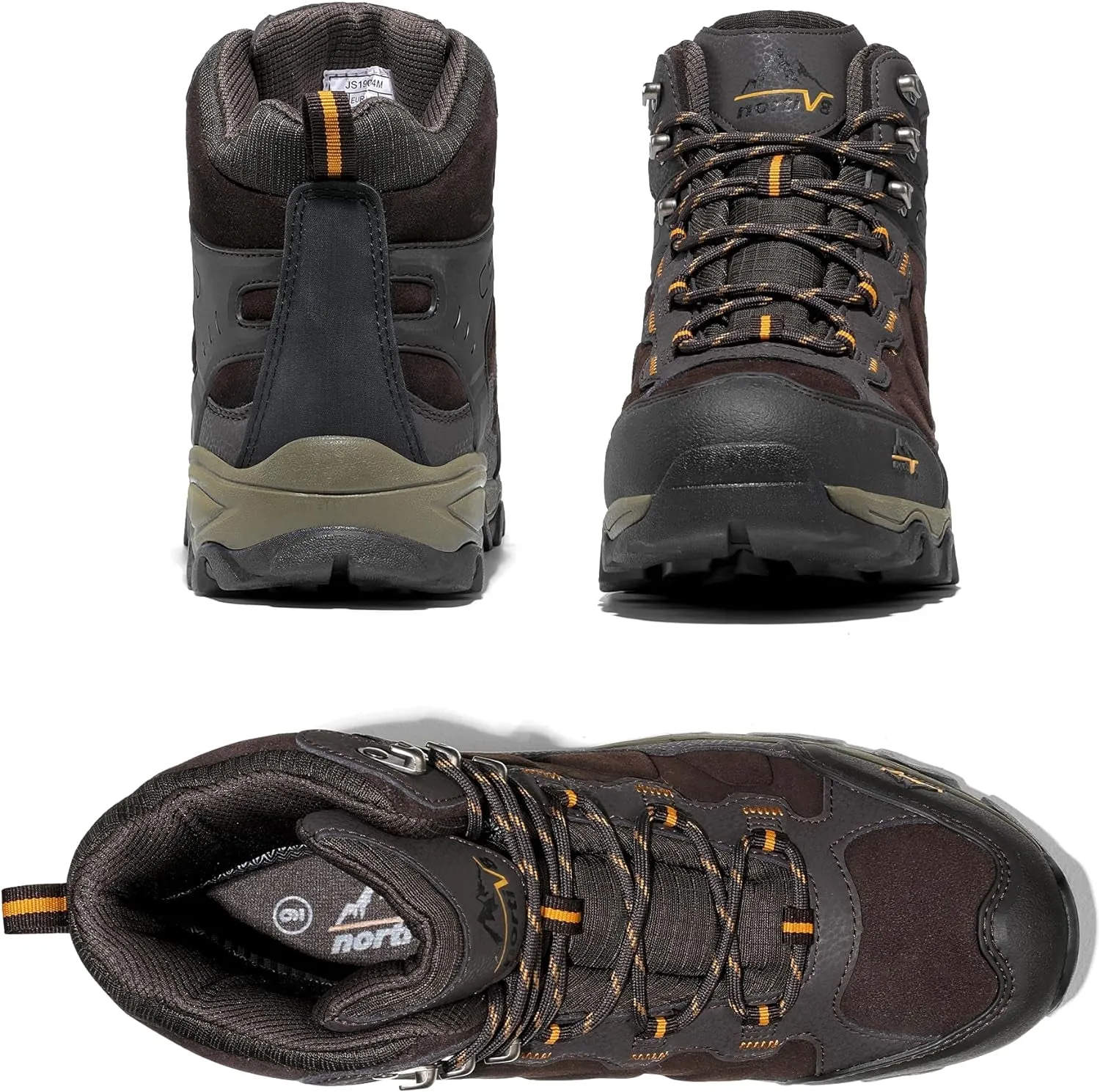 Men'S Waterproof Hiking Boots Outdoor Mid Trekking Lightweight Mountaineering Shoes