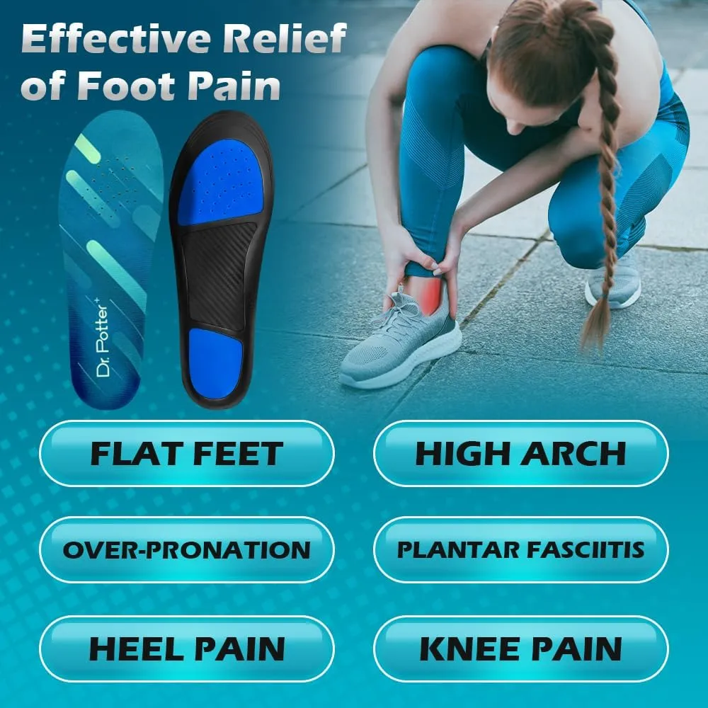 Plantar Fasciitis Insoles, 220 lbs Heavy Duty High Arch Support Inserts, Comfort Orthotics Insoles for Flat Feet and Foot Pain Relief, Work Boot Insoles for Men Women (270MM)