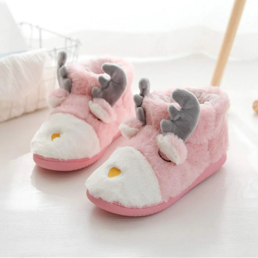 Slippers for Women Memory Foam,Fuzzy Slippers Boots Cozy Faux Fur House Shoes Rubber Sole Anti-Skid for Indoor Outdoor Use