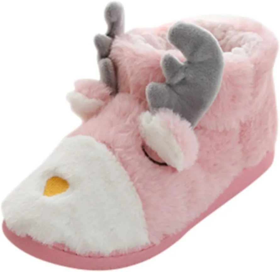 Slippers for Women Memory Foam,Fuzzy Slippers Boots Cozy Faux Fur House Shoes Rubber Sole Anti-Skid for Indoor Outdoor Use