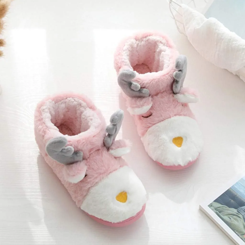 Slippers for Women Memory Foam,Fuzzy Slippers Boots Cozy Faux Fur House Shoes Rubber Sole Anti-Skid for Indoor Outdoor Use